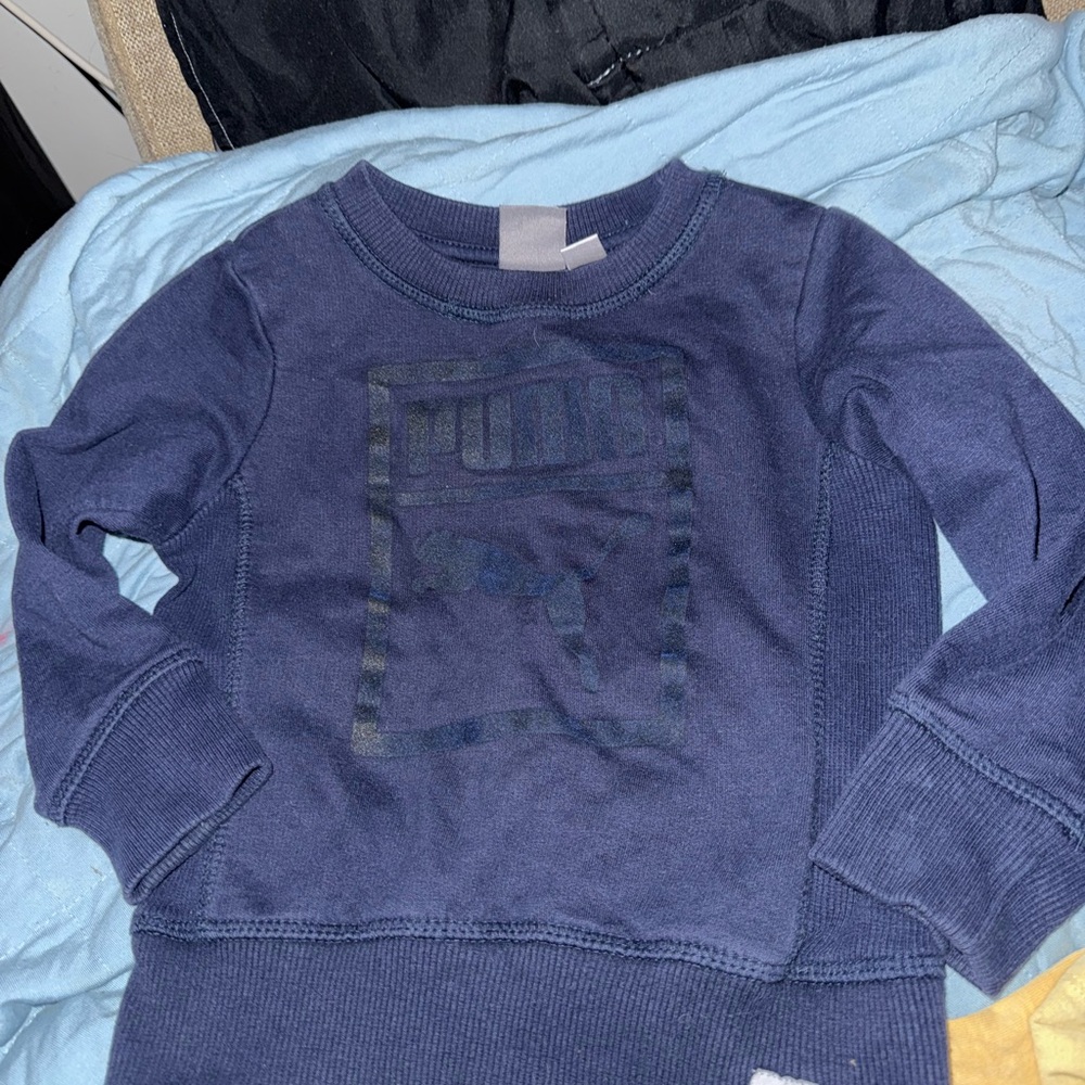 PUMA Kids Blue Long Sleevecrew
